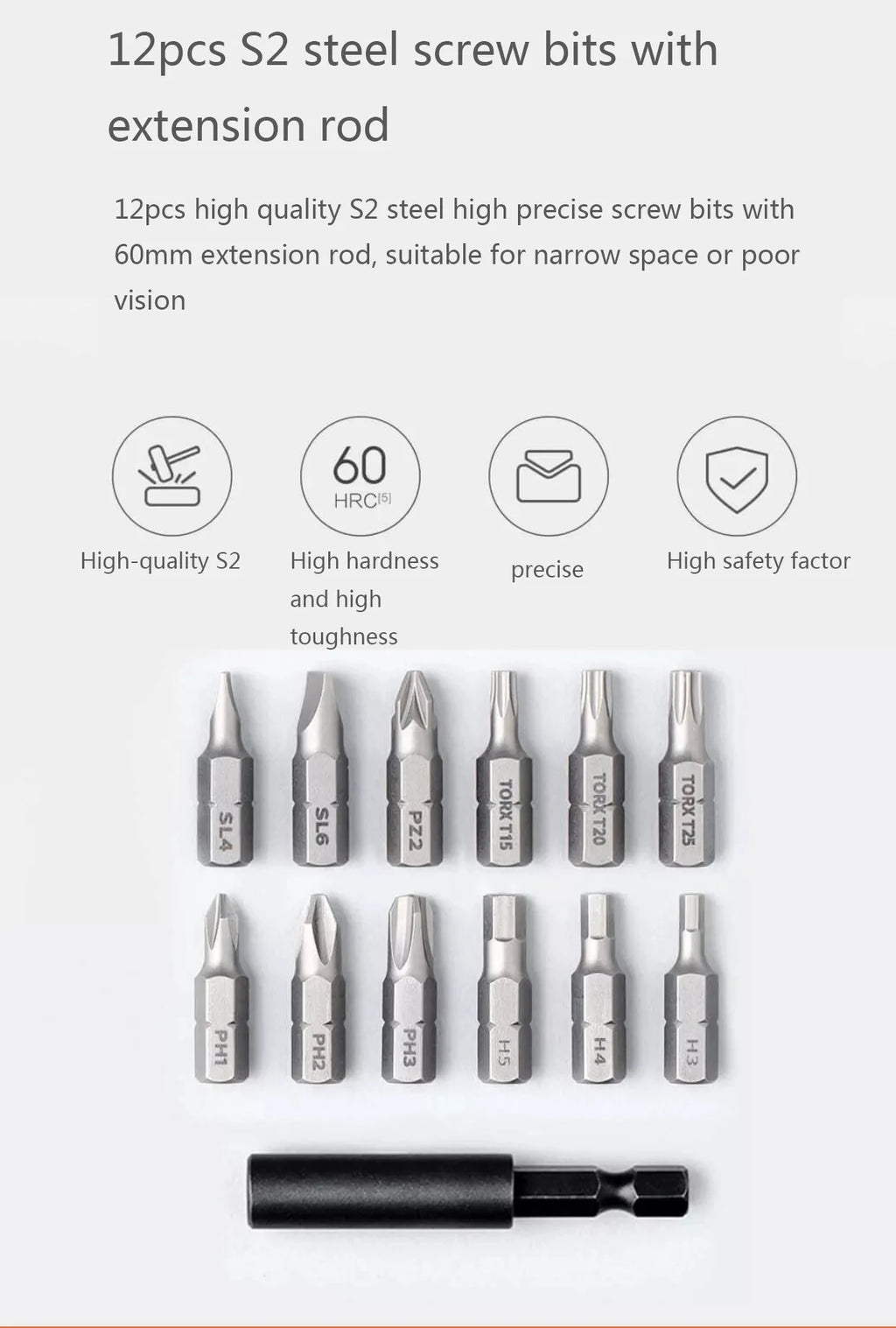 3.6V 2000mAh Li-ion 5N.m Electric Screwdriver With 12Pcs
