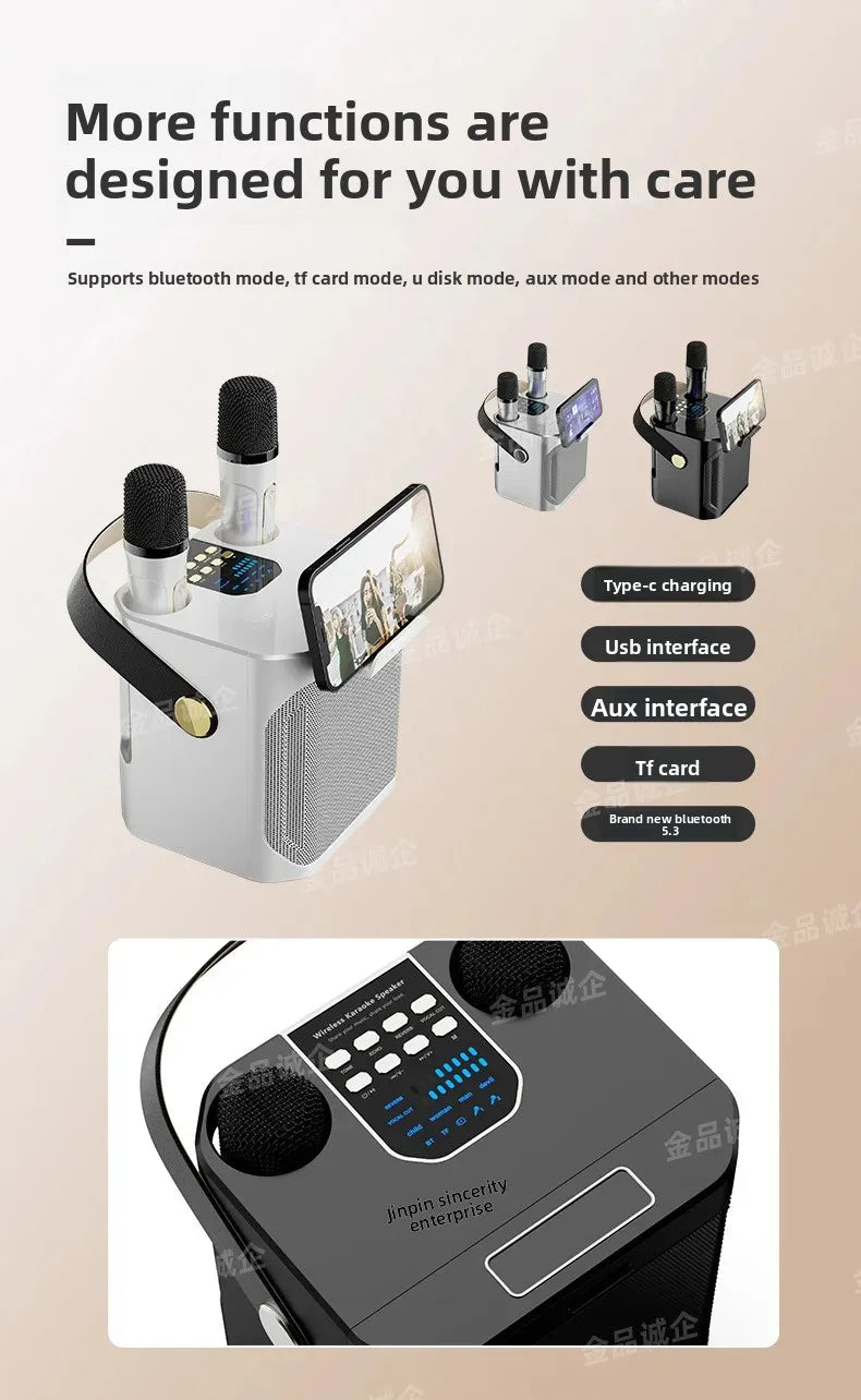 Cross-Border Karaoké Bluetooth with 2 Mic's