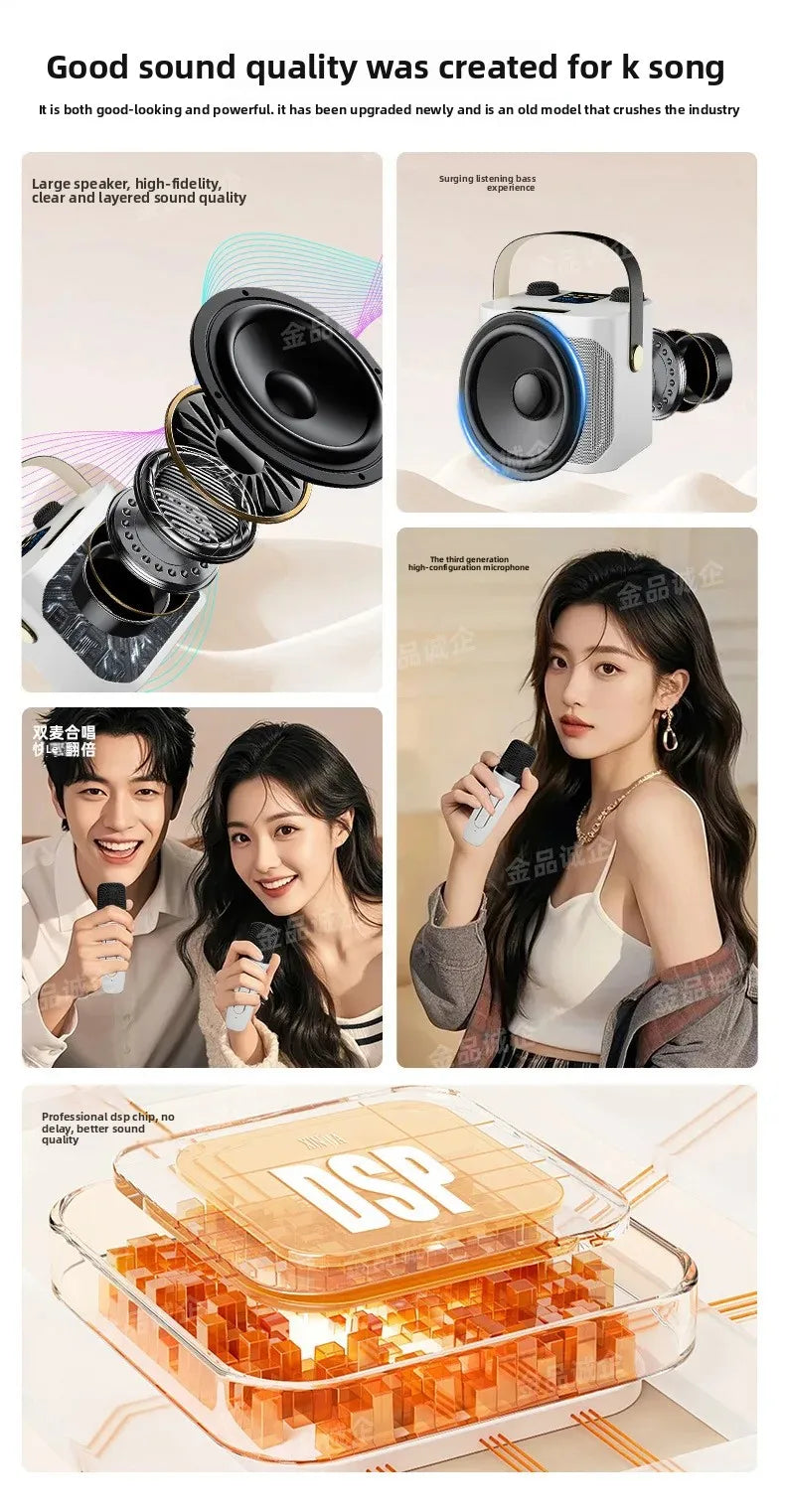 Cross-Border Karaoké Bluetooth with 2 Mic's