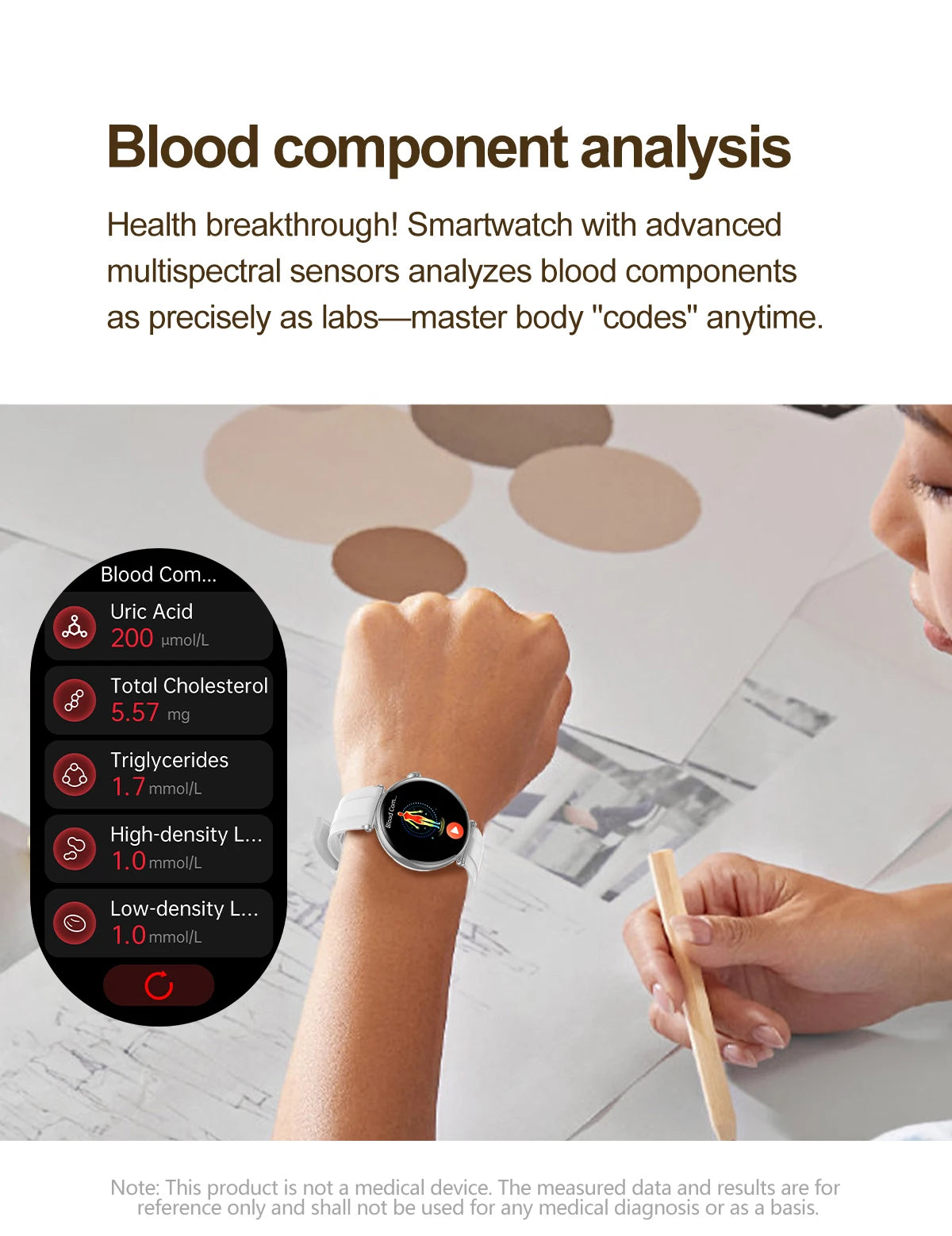 Women ECG Health Smart Watch 1.32'' AMOLED
