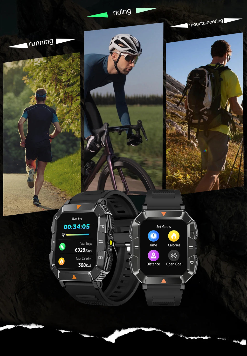 AMOLED Sports Smart Watch with GPS,Heart Rate, Health Monitoring