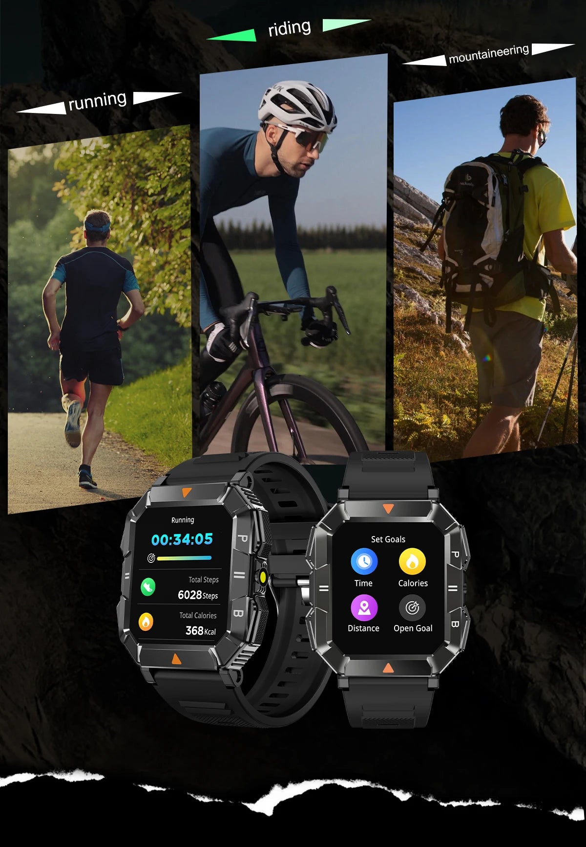 AMOLED Sports Smart Watch with GPS,Heart Rate, Health Monitoring