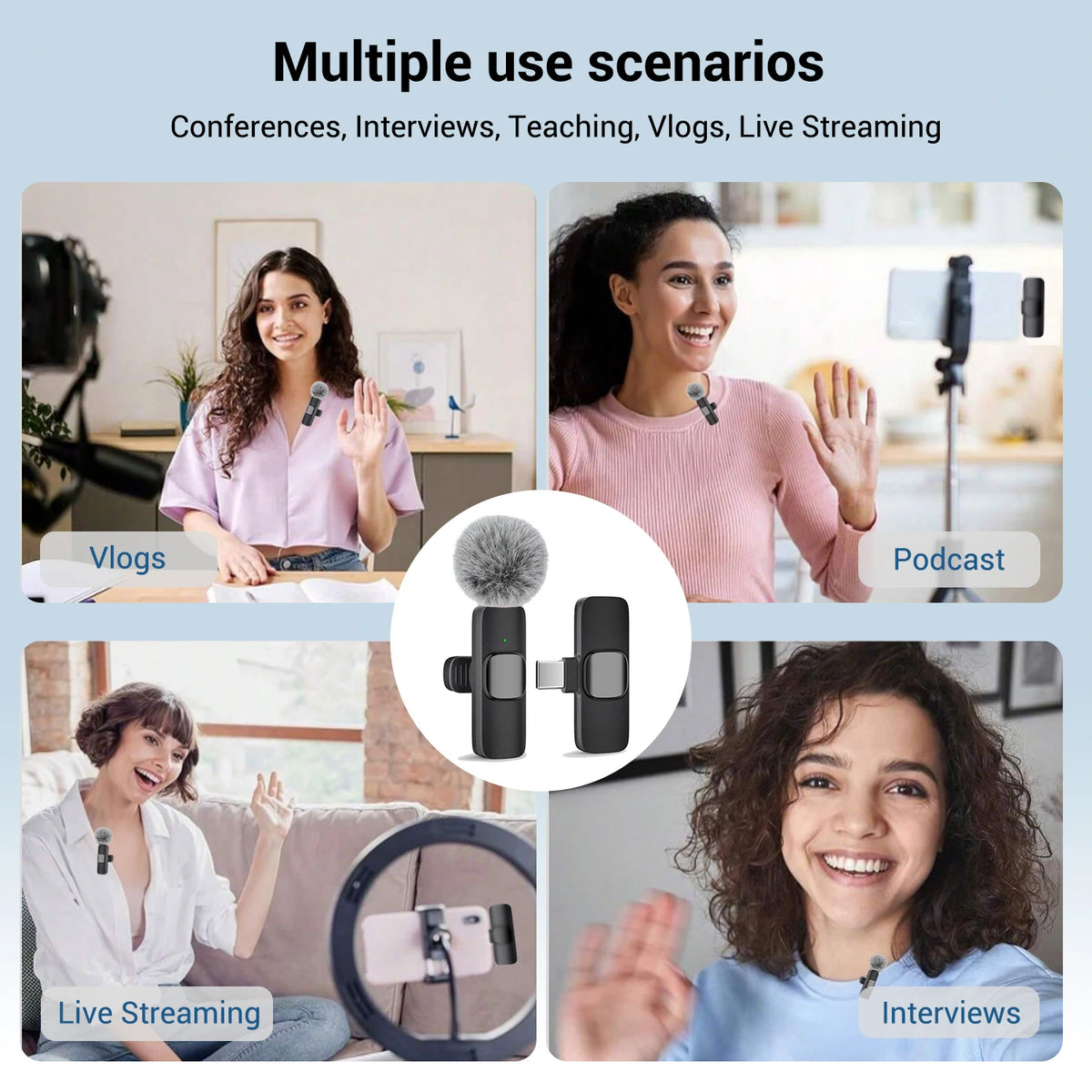 Type-C Port Professional Wireless Microphone