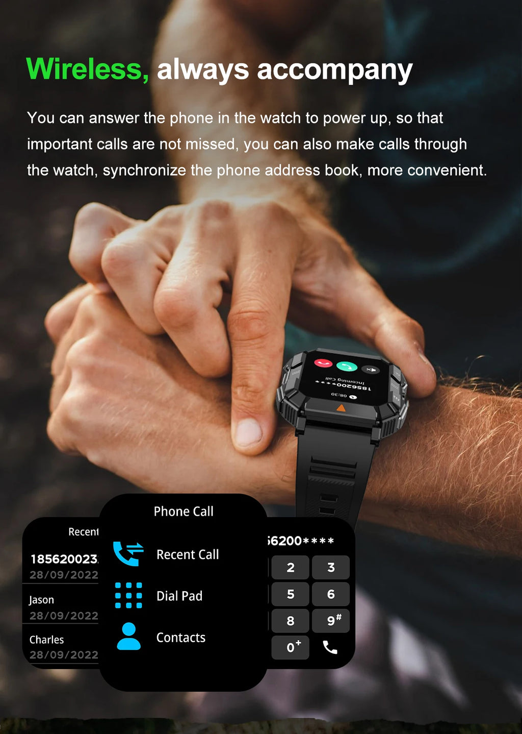 AMOLED Sports Smart Watch with GPS,Heart Rate, Health Monitoring