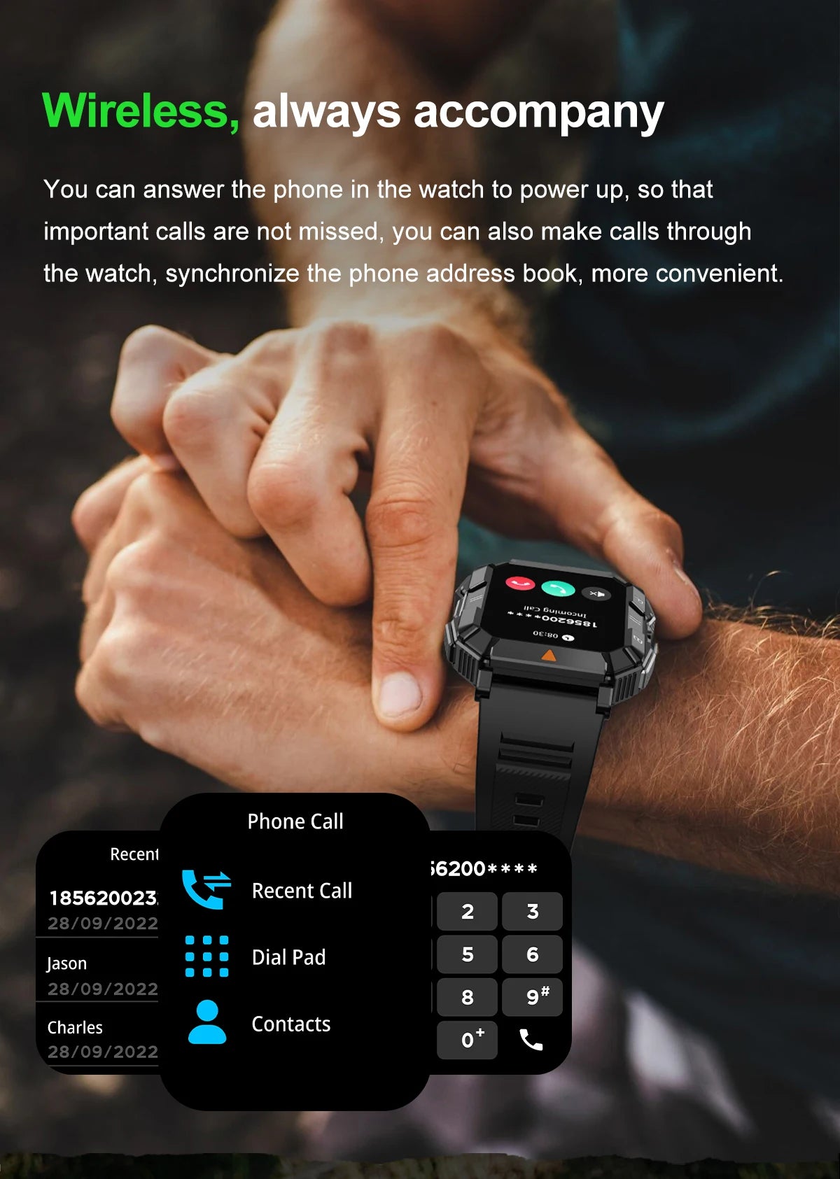AMOLED Sports Smart Watch with GPS,Heart Rate, Health Monitoring