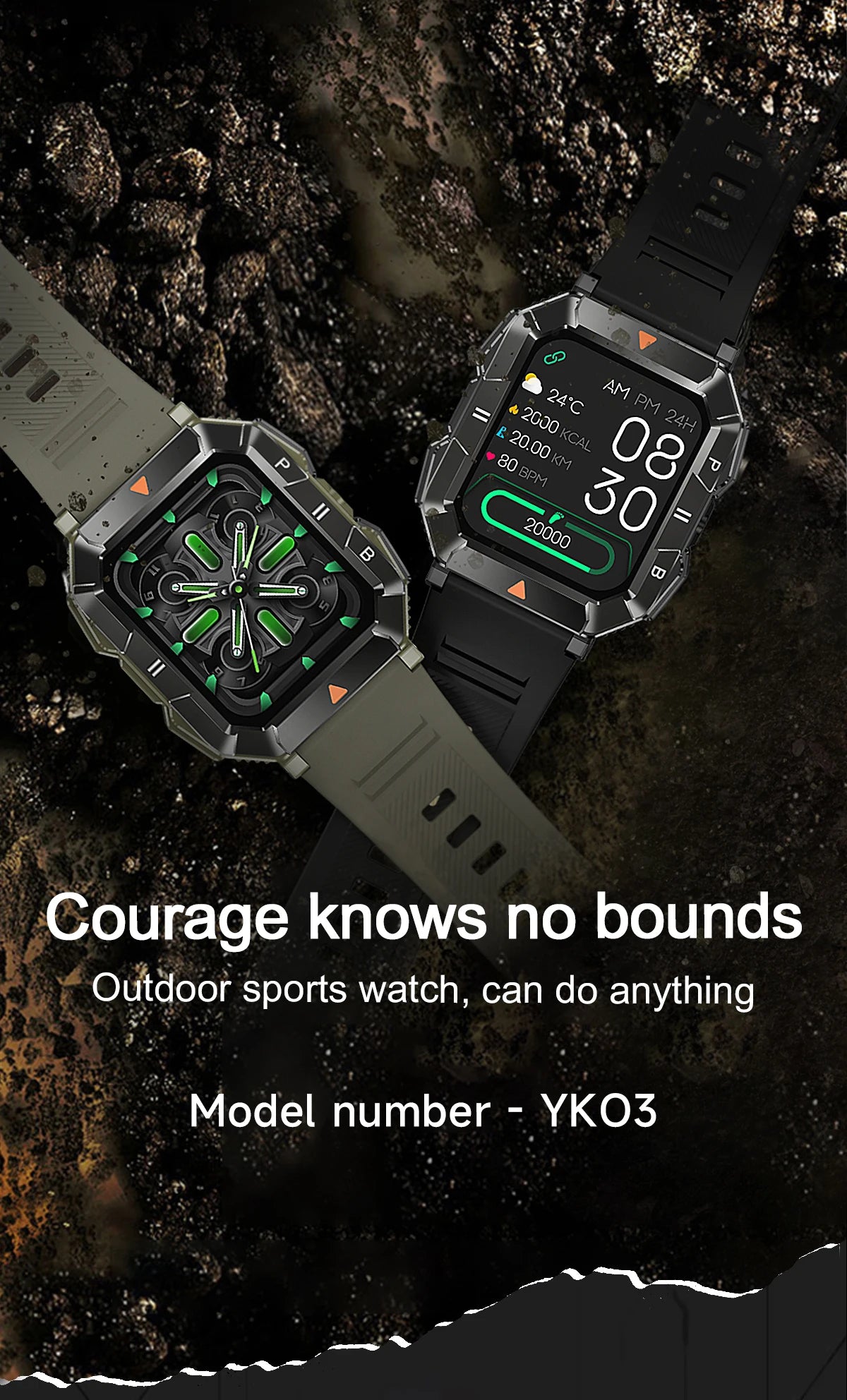 AMOLED Sports Smart Watch with GPS,Heart Rate, Health Monitoring