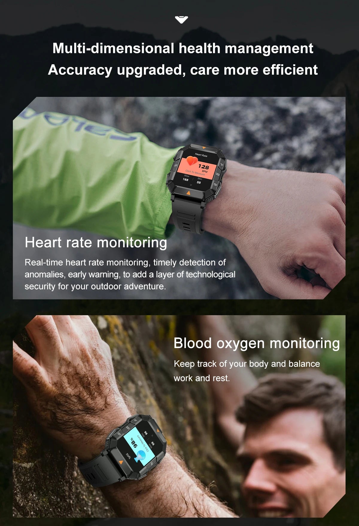 AMOLED Sports Smart Watch with GPS,Heart Rate, Health Monitoring