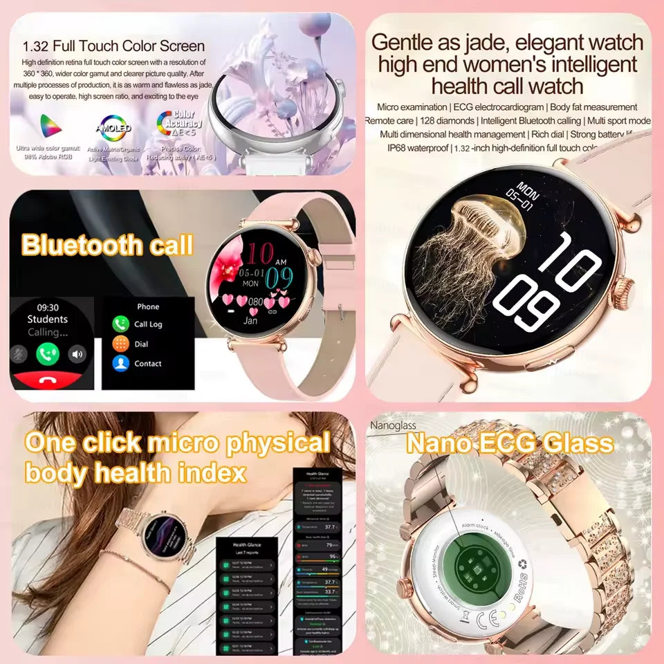 Women ECG Health Smart Watch 1.32'' AMOLED