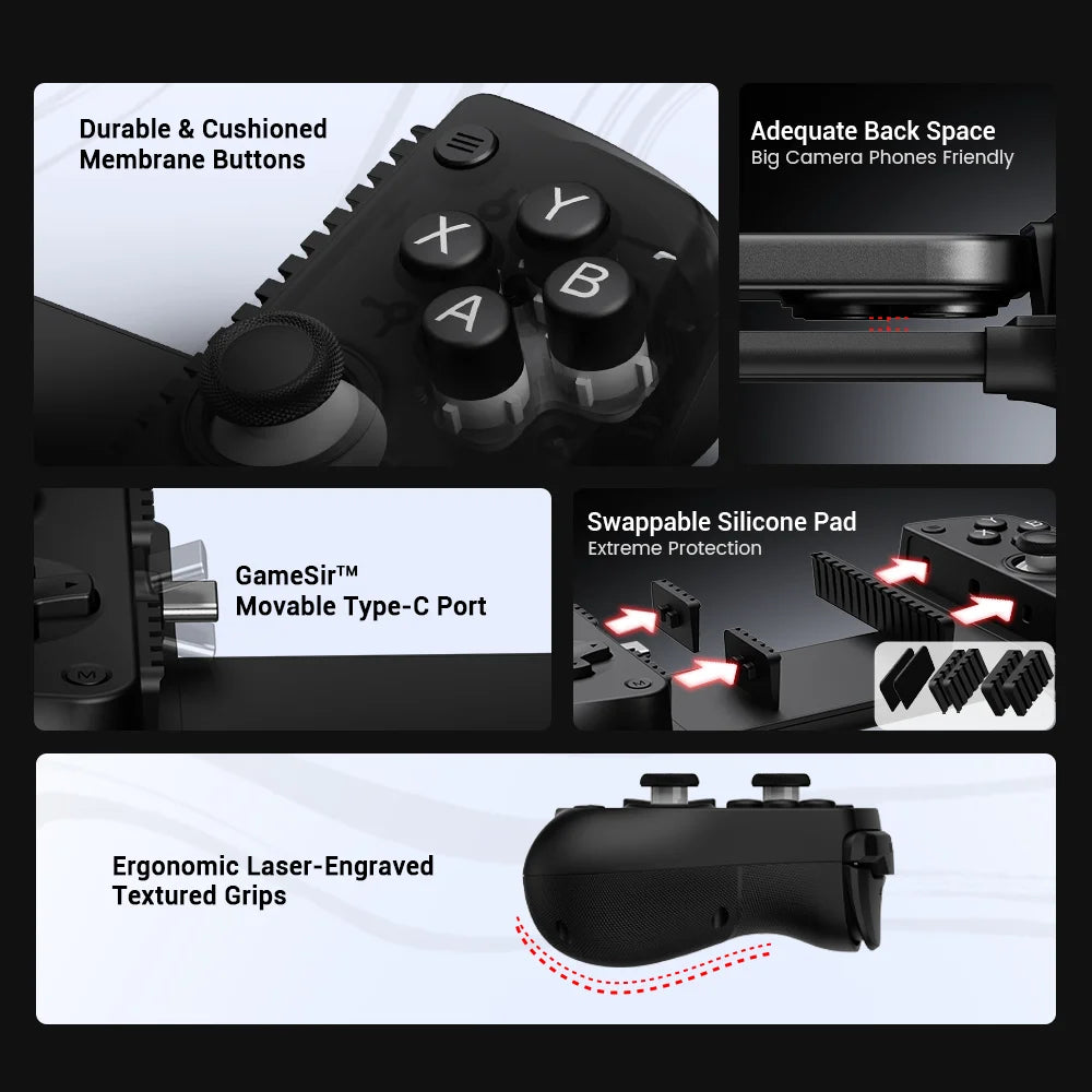 GameSir X5 Lite Mobile Gaming Controller for Android & iPhone 16/15, Hall Effect Joystick Portable Gamepad
