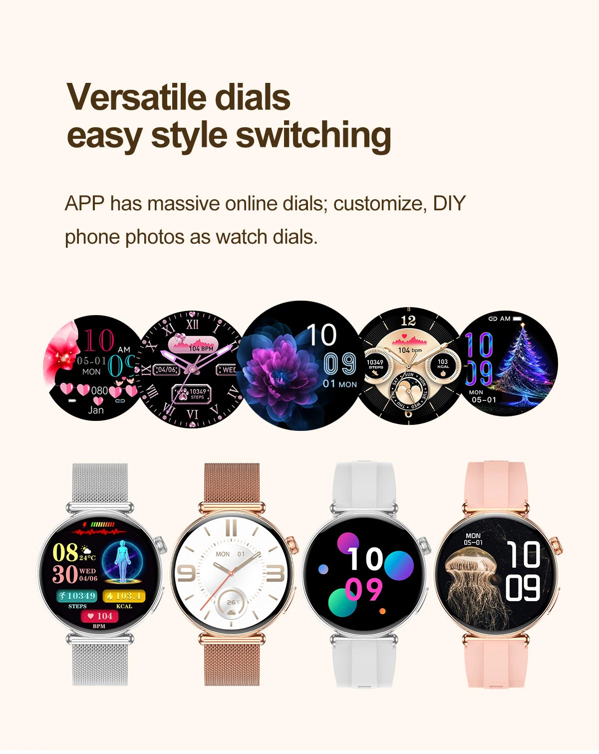 Women ECG Health Smart Watch 1.32'' AMOLED