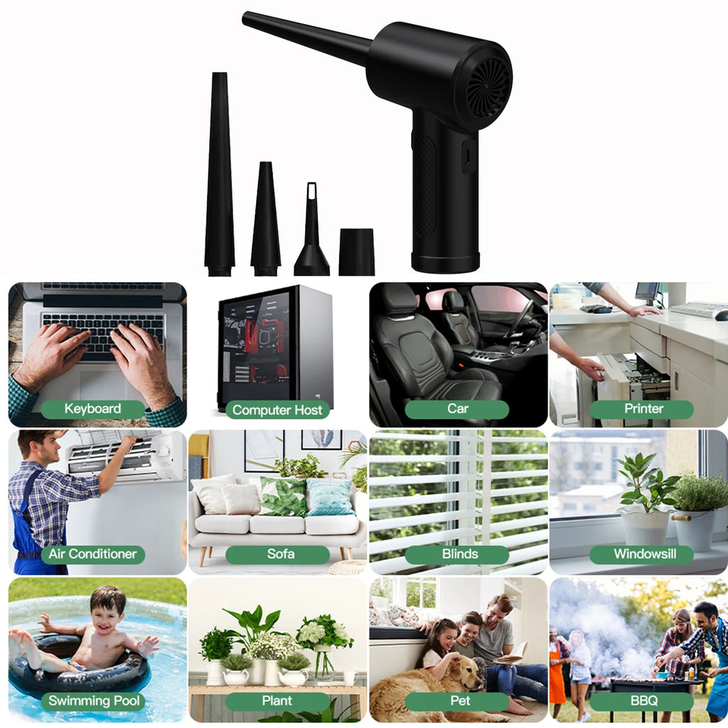 USB C 15000mAh Wireless Air Duster Compressed Air Blower Gun