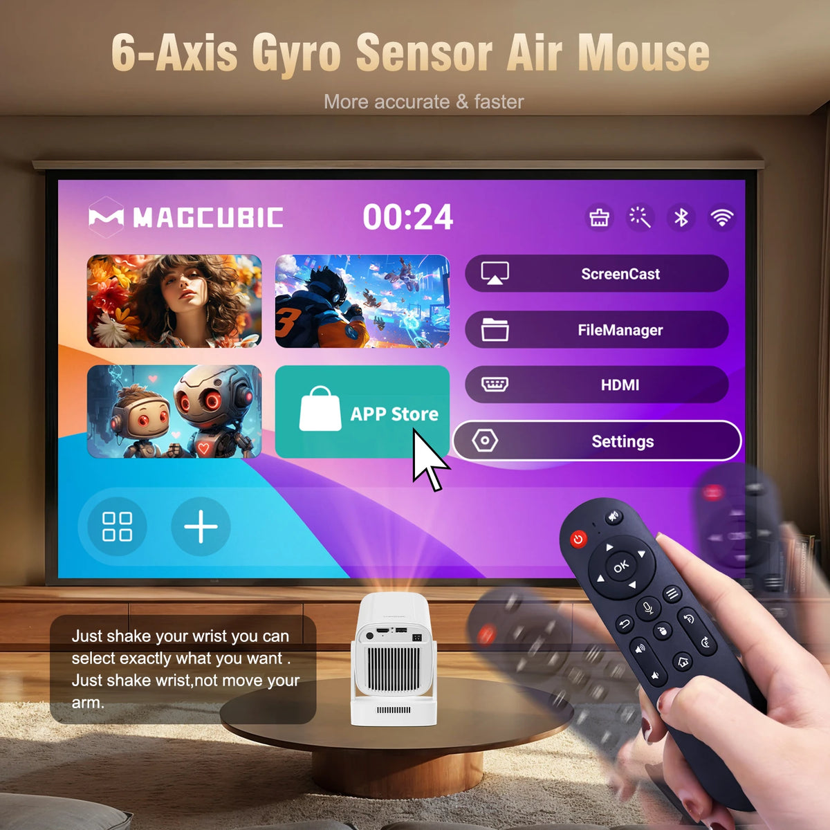 Magcubic 1080P Auto Focus 4K HD Mini Projector Portable Android