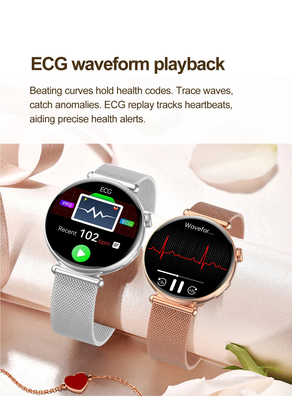 Women ECG Health Smart Watch 1.32'' AMOLED