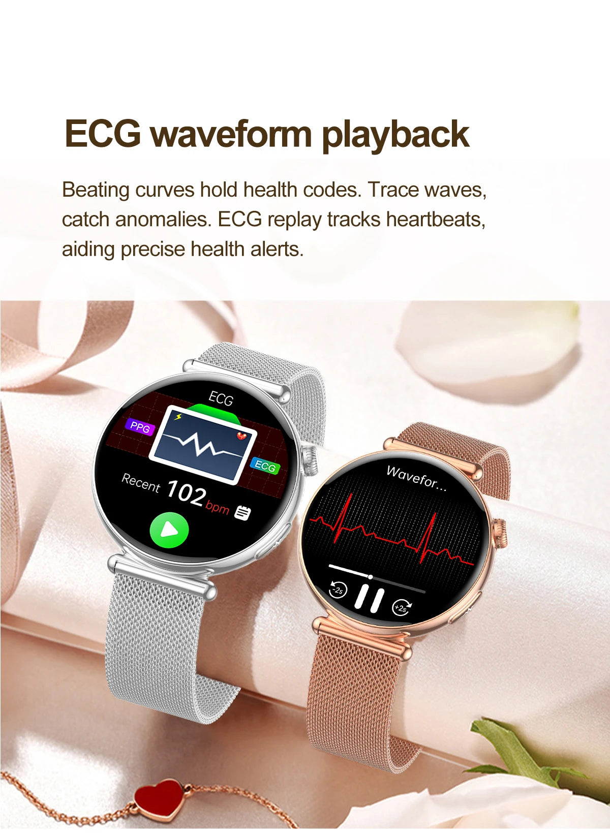 Women ECG Health Smart Watch 1.32'' AMOLED