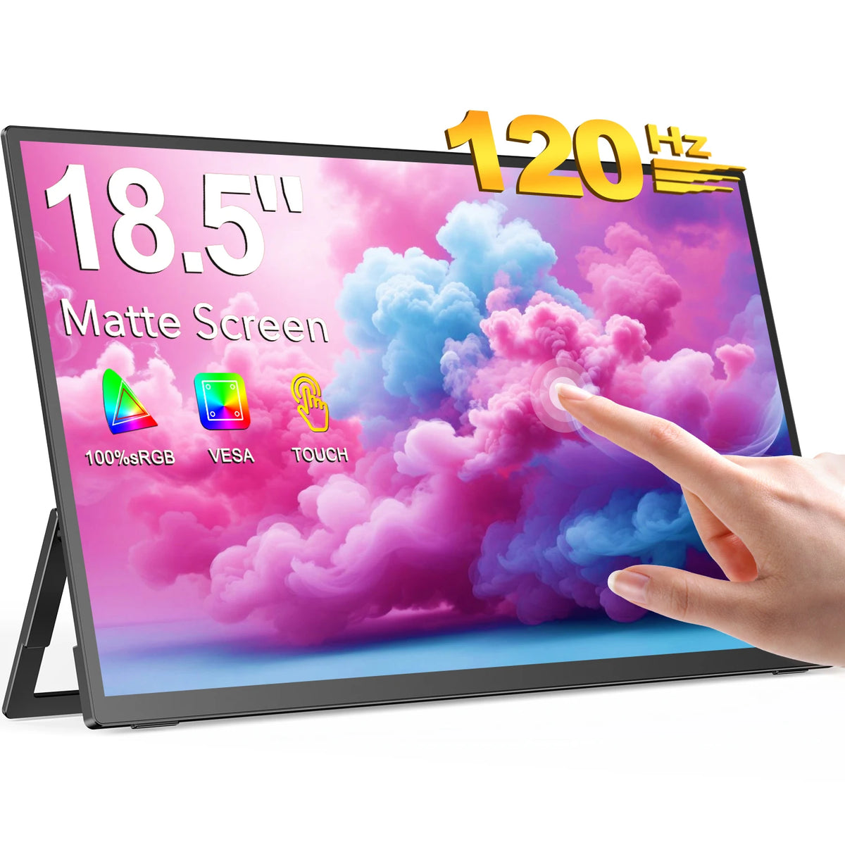 EVICIV Portable Monitor Touchscreen 18.5 Inch 120Hz 1080P FHD FreeSync IPS HDR Gaming Display HDMI Type-C Mobile Monitor for PC