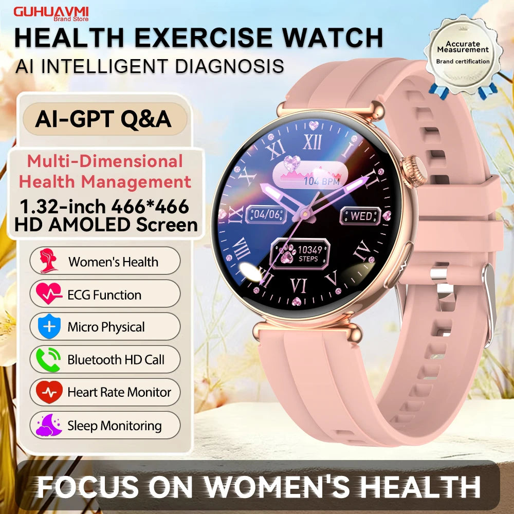 Women ECG Health Smart Watch 1.32'' AMOLED