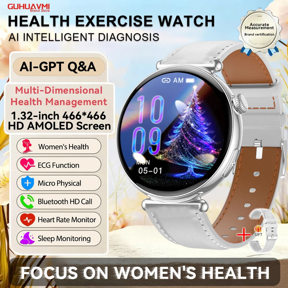 Women ECG Health Smart Watch 1.32'' AMOLED