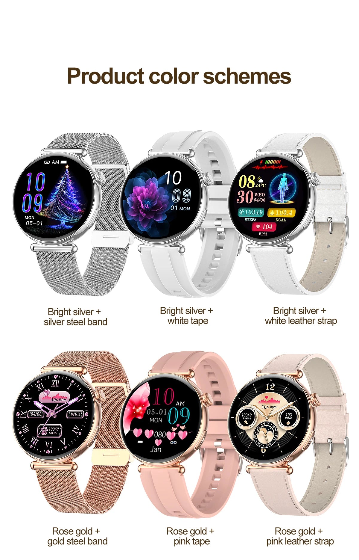Women ECG Health Smart Watch 1.32'' AMOLED
