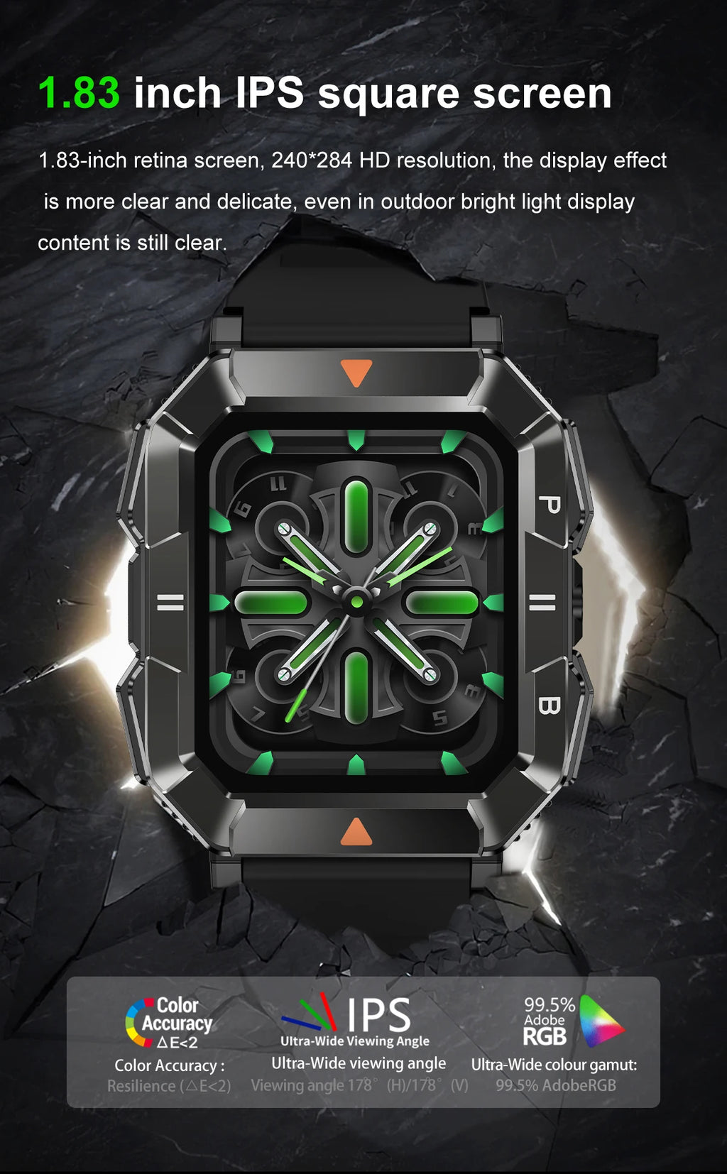 AMOLED Sports Smart Watch with GPS,Heart Rate, Health Monitoring