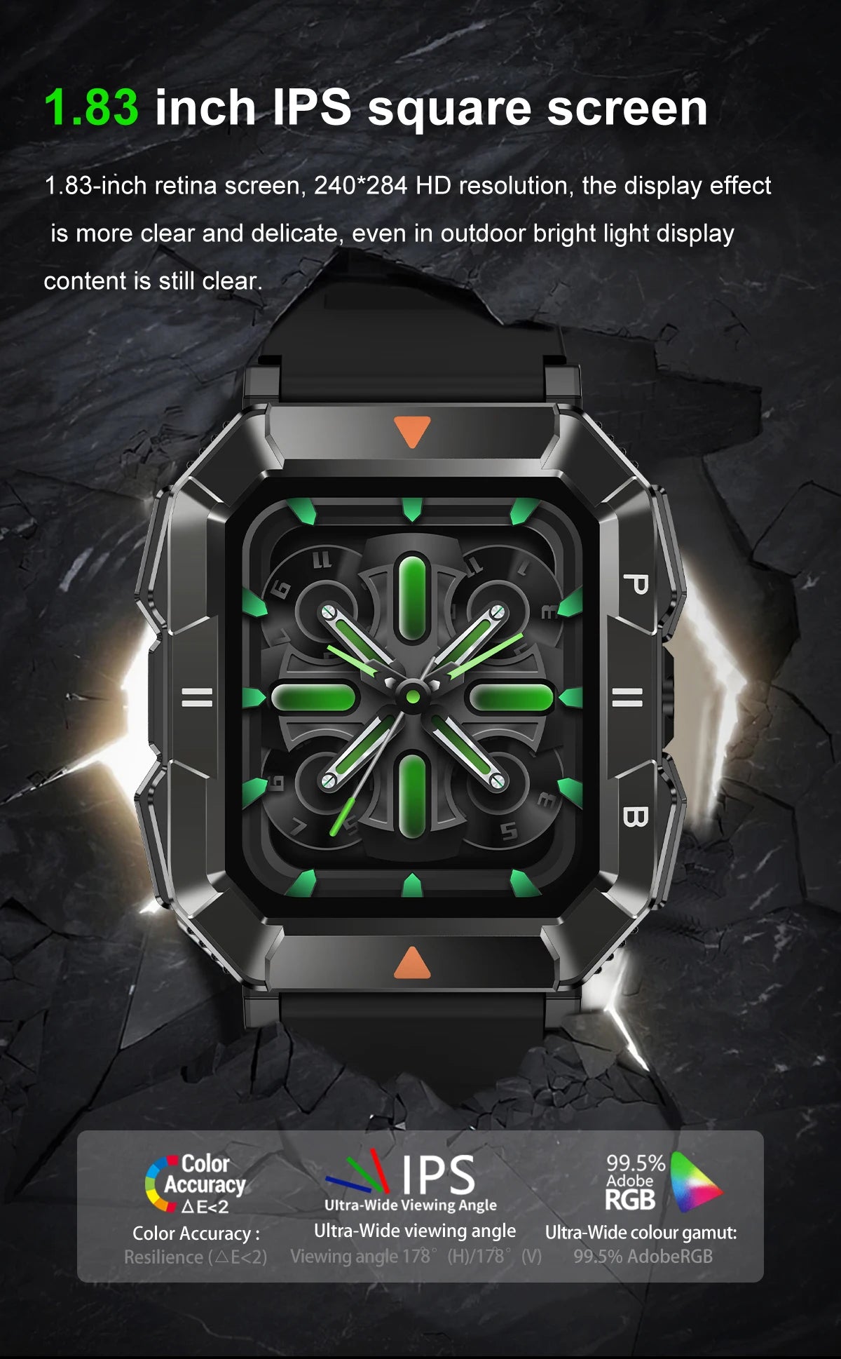 AMOLED Sports Smart Watch with GPS,Heart Rate, Health Monitoring