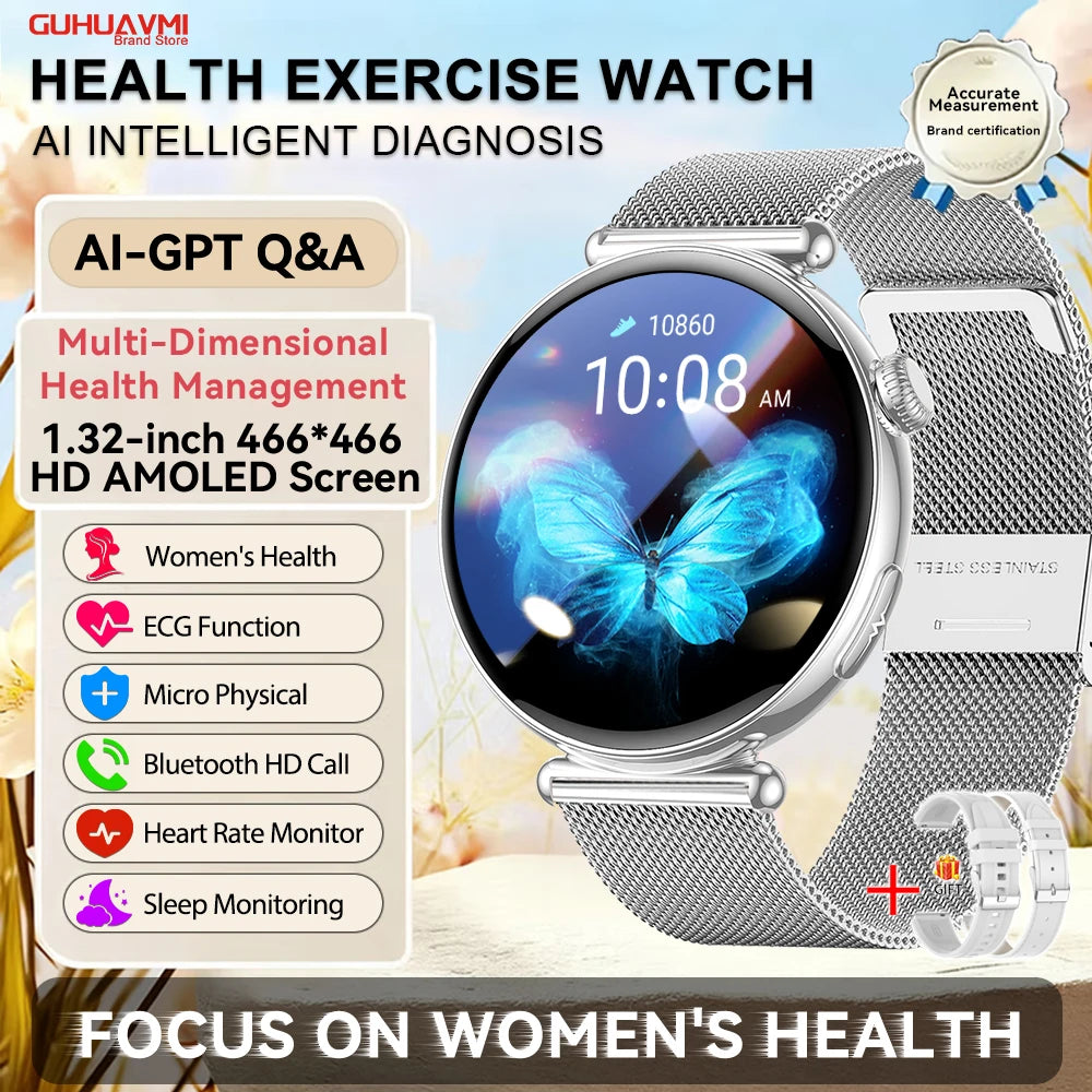 Women ECG Health Smart Watch 1.32'' AMOLED